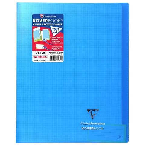 Clairefontaine 981602c - Quaderno Rilegato Koverbook 24 X 32 Cm, 96 Impagina Ha Quadretti Piccoli, Copertina In Polipropilene Trasparente, Colori: Blu - Foto 2