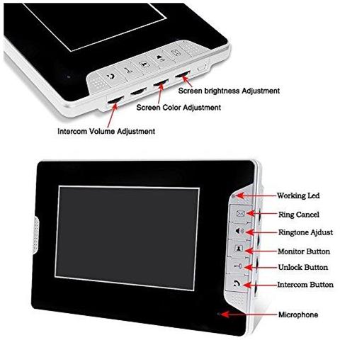 7 Camera Impermeabile Video Portier Fissato I Video Telefoni Citofono Digitale Hd Del Monitor Di Visione Notturna Per House Portello Sistema - Foto 4