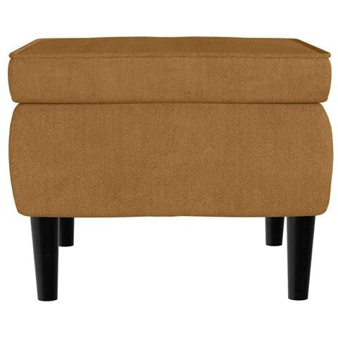 Poggiapiedi con Gambe in Legno Marrone in Velluto - Foto 2