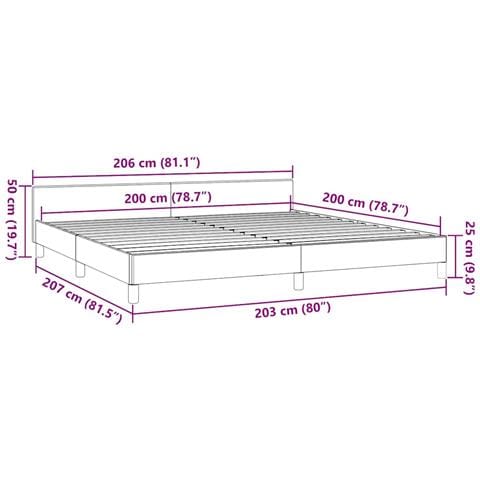 Giroletto senza Materasso Grigio Scuro 200x200 cm Tessuto - Foto 9