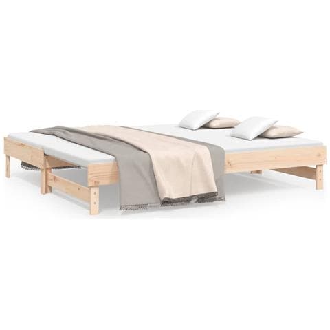 Dormeuse Estraibile 2x (80x200) Cm In Legno Massello Di Pino - Foto 1