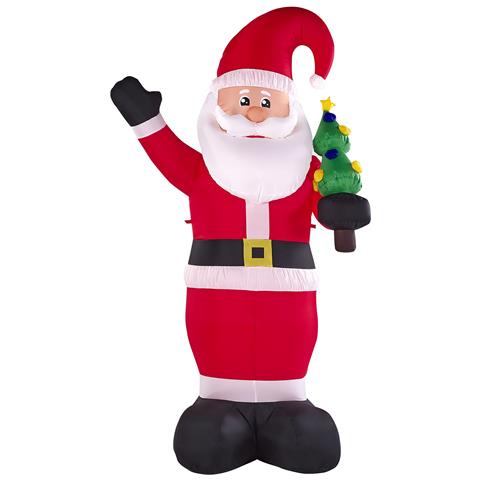 Decorazione Gonfiabile Babbo Natale Con Led 225 Cm Rosso Ivalo - Foto 2