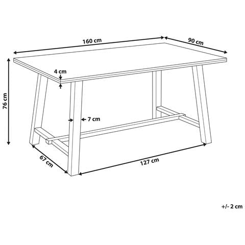 Tavolo Da Pranzo Legno Chiaro 160 X 90 Cm Barnes - Foto 2