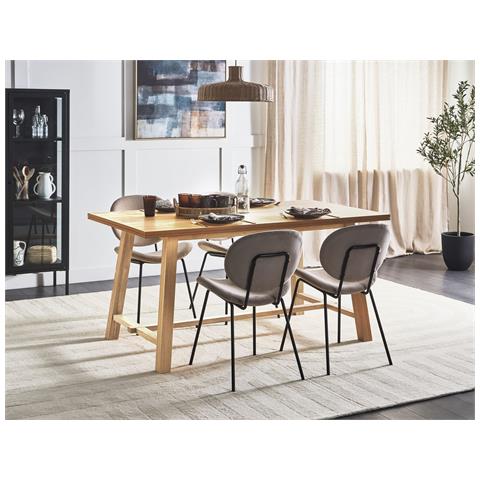 Tavolo Da Pranzo Legno Chiaro 160 X 90 Cm Barnes - Foto 1