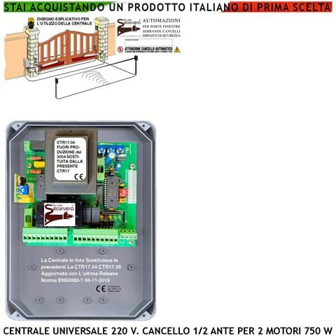 Ctr17 Centralina Cancello 220 V Ante Battenti Nuova Pm8000 Selezione Funzione Regolazioni Tempi Pausa E Forza Con 3 Tr - Foto 1