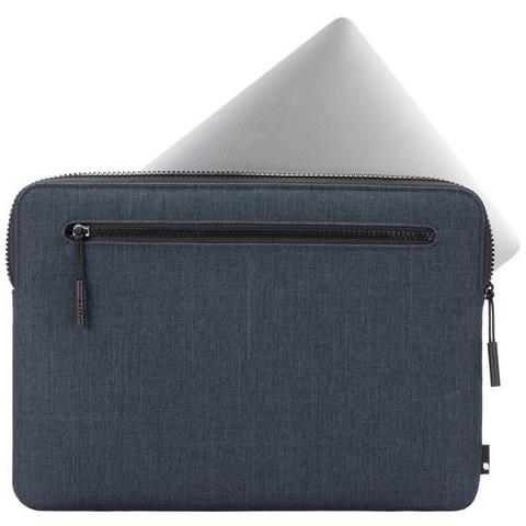 Custodia Per Macbook Pro 14"" Compatta Sleeve Woolenex Con Tasca Zip, Blu Marine - Foto 2