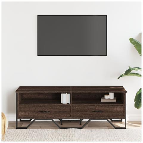 Mobile Porta Tv Rovere Marrone 122x34x41cm In Legno Multistrato - Foto 10