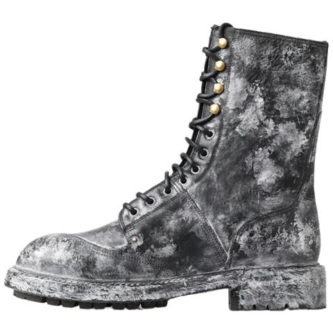 Scarpe Stivali Metã  Polpaccio Pelle Grigia Nera - Eu42.5/us9.5 - Foto 2