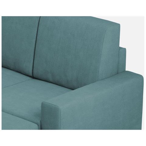 Divano Sakar 3 Posti (tre Sedute Da 60cm) + Pouf Misure Esterne L. 208 P. 155 Colore Petrolio - Foto 2