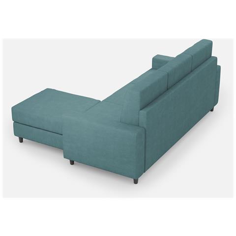 Divano Sakar 3 Posti (tre Sedute Da 60cm) + Pouf Misure Esterne L. 208 P. 155 Colore Petrolio - Foto 5