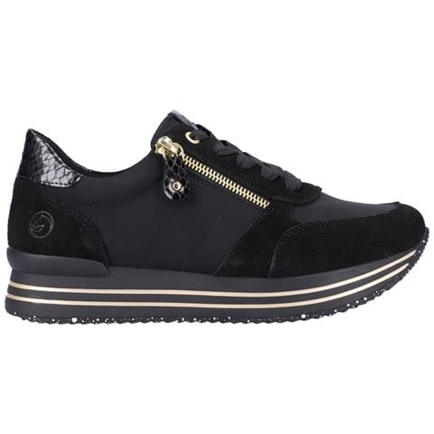 Black Casual Closed Ladies Shoes Sneakers Pelle Sintetica Scarpe Donna Nero Eu 37, D1316-01 - Foto 3