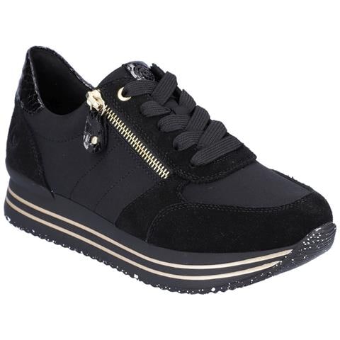 Black Casual Closed Ladies Shoes Sneakers Pelle Sintetica Scarpe Donna Nero Eu 37, D1316-01 - Foto 1