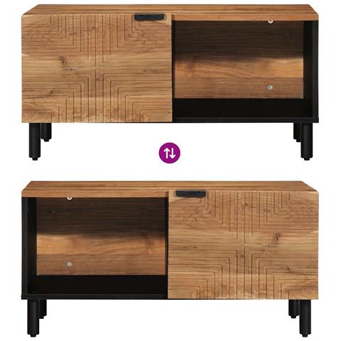 Tavolino da Salotto 80x50x40 cm Legno Massello di Acacia - Foto 9