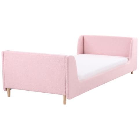 Letto Per Bambini Bouclé Laye 90 X 200 Cm Rosa - Foto 8
