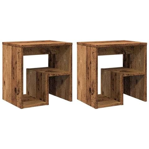 Comodini Legno Antico 2 Pz 40x30x40 Cm In Legno Multistrato - Foto 2