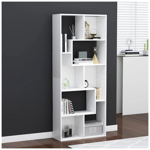 Lusso Casadino -  Libreria Bianca 67x24x161 Cm In Legno Multistrato - Foto 8