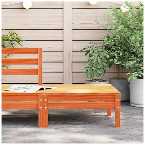 Poggiapiedi Da Giardino Marrone Cera In Legno Massello Di Pino - Foto 2