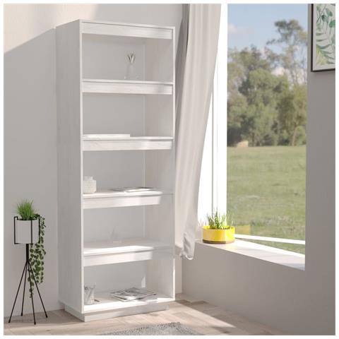 Lusso Casadino -  Libreria/divisorio Bianco 60x35x167cm In Legno Massello Di Pino - Foto 2