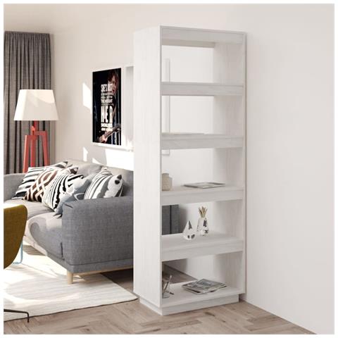 Lusso Casadino -  Libreria/divisorio Bianco 60x35x167cm In Legno Massello Di Pino - Foto 8