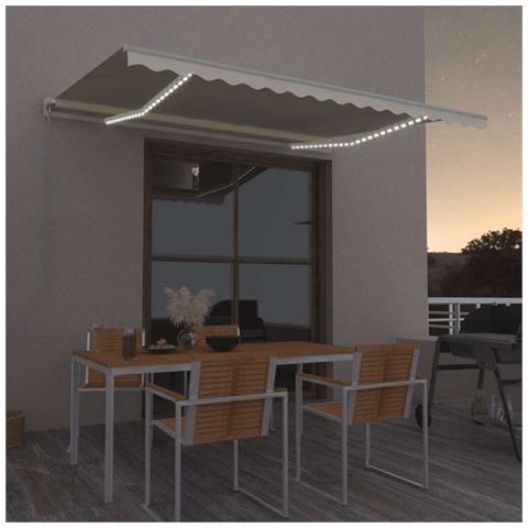 Lusso Casadino -  Tenda Da Sole Retrattile Manuale Con Led 400x300 Cm Crema - Foto 7