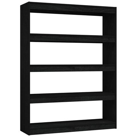 Libreria /divisorio Nero 100x30x135,5 Cm In Legno Di Pino - Foto 1