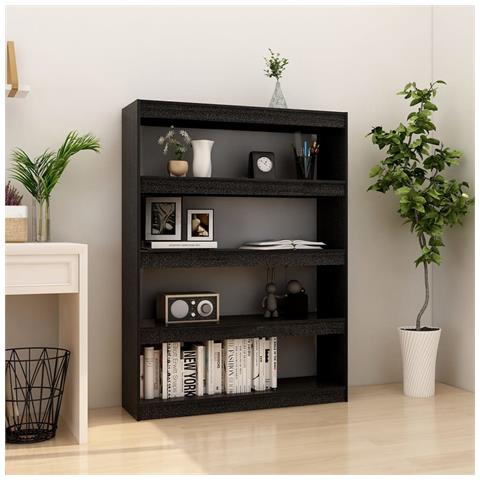 Libreria /divisorio Nero 100x30x135,5 Cm In Legno Di Pino - Foto 8