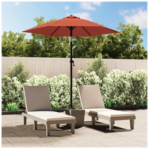 Lusso Casadino -  Ombrellone Terracotta 200x224 Cm In Alluminio - Foto 8