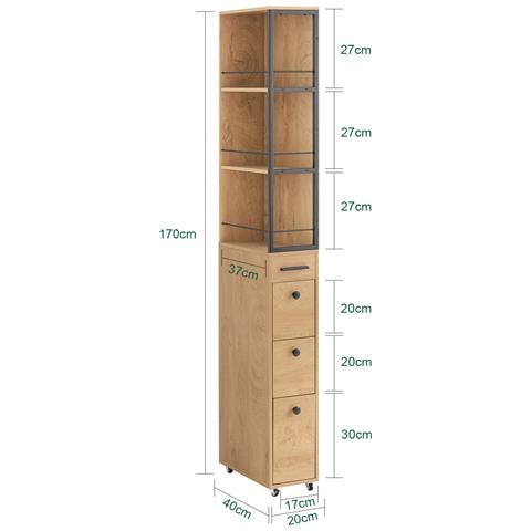 Carrello Salvaspazio 20x40x170 Cm Nsr13-n - Foto 2