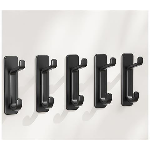 Ganci Adesivi Marroni, Set Da 5: Soluzione Di Stoccaggio Versatile Per Bagno, Cucina E Altro Black - Foto 1