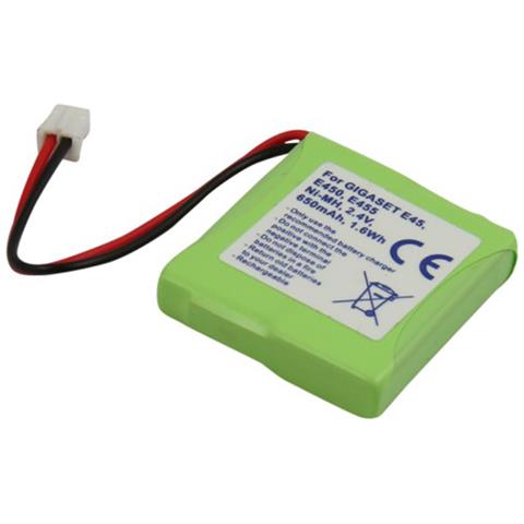 Batteria Per Siemens Gigaset E45 / E450 / E455 Nimh 2,4v 650mah 1,6wh - Foto 1