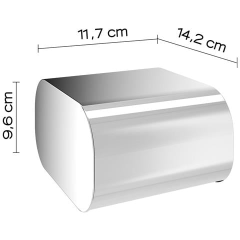 Portarotolo Coperto Da Muro In Ottone, Acciaio Inox E Cromall 3225 Serie Outline Cromato - Foto 2