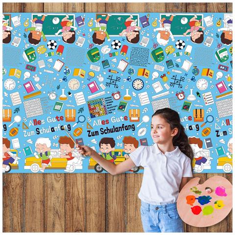 Tovaglia Da Colorare Per Bambini Integrazione Rientro A Scuola Scuola 274x137 Cm - Foto 5