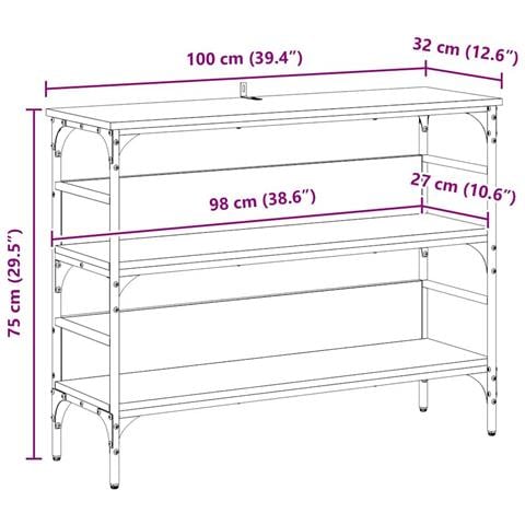Tavolo consolle rovere artigianale 100 x 32 x 75 cm - Foto 9