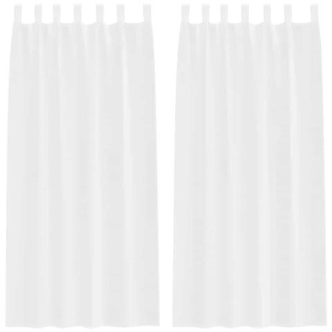 Tende con tende 2 pcs Bianco Poliestere - Foto 1