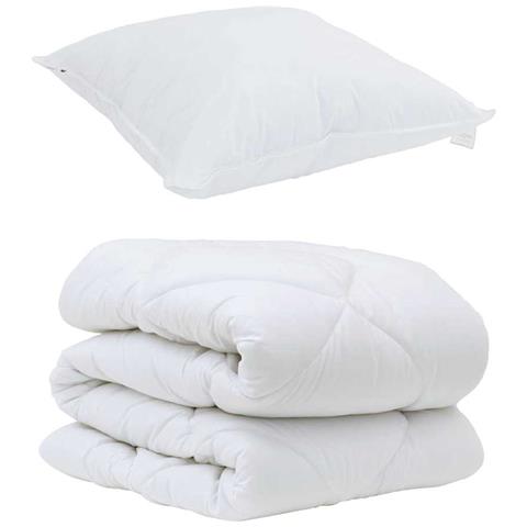 Set Coperta Invernale 2 pcs Bianco 135 x 200 cm Microfibra - Foto 1