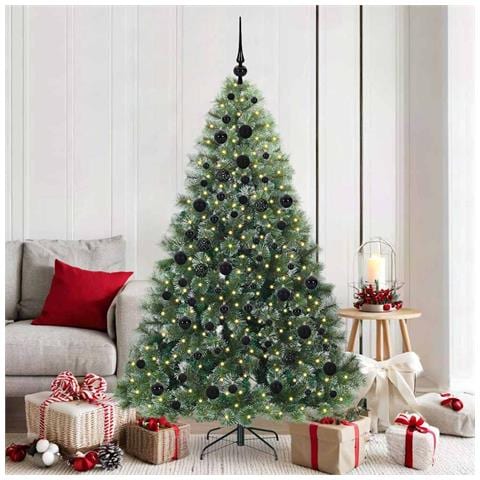 Albero di Natale artificiale con 300 LED Verde 180 cm PE e PVC - Foto 2