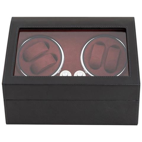 Carica Orologi Automatico Con Led - Cinque Modalità Di Rotazione, Finitura In Pelle Red - Foto 2