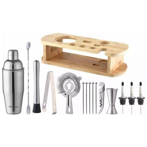 KB-7582 Elegante set di utensili da bar con supporto in bambù - Foto 4