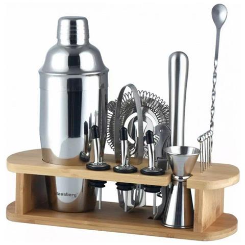 KB-7582 Elegante set di utensili da bar con supporto in bambù - Foto 1