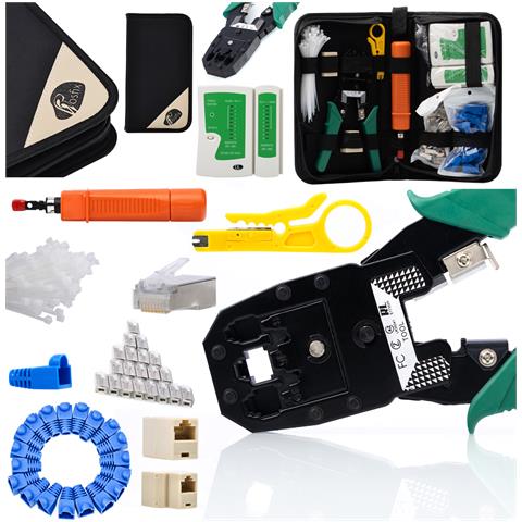 Set Di Strumenti Professionali Per Rete Rj45 10 In 1 - 146 Pezzi | Include Tester, Crimpatrice, Coltello Krone | Manutenzione E Installazione - Foto 1