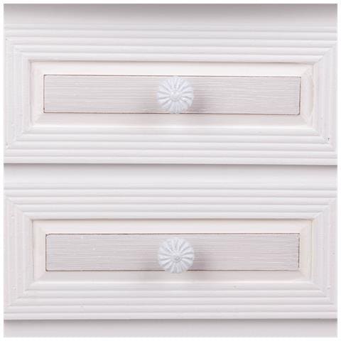Comodino In Legno Con 2 Cassetti Bianchi 42x34x57. - Foto 8