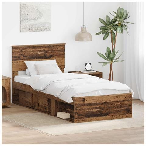 Struttura del letto Legno vecchio 75 x 190 cm Legno multistrato - Foto 2