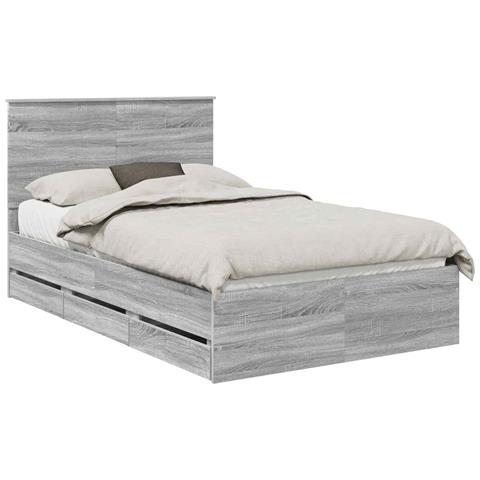 Struttura del letto con cassetto Grigio Sonoma 120 x 190 cm - Foto 1