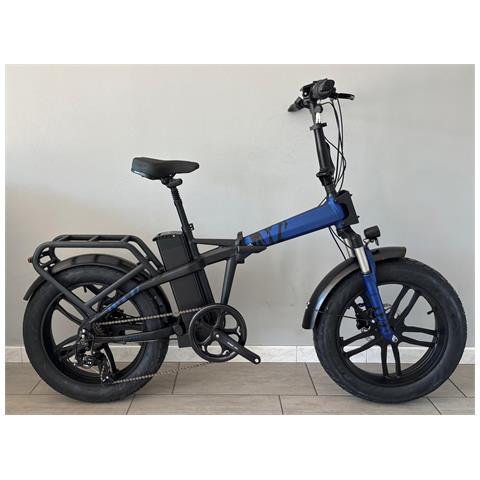 Bici E-bike Fat Bike Misura 20 Cambio 7v Batteria 48v 17,5ah Motore 250w 50nm Bicicletta Elettrica Pieghevole In Alluminio - Blu Opaco - Foto 1