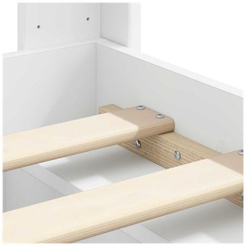 Struttura del letto con stoccaggio e testata Bianco 90 x 200 cm - Foto 9
