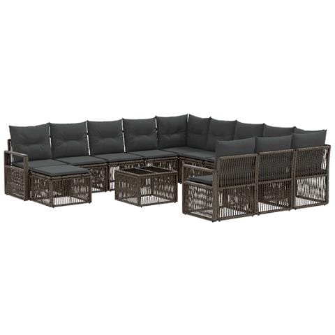 Set Divano da Giardino 13 pcs Grigio polyrattan - Foto 1