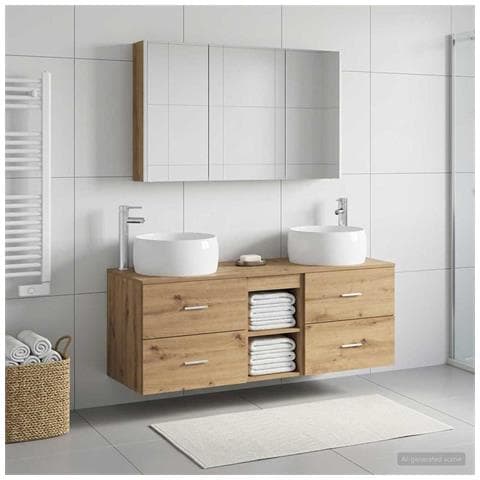 Set di mobili per il bagno 4 pcs Rovere Artigianale - Foto 2