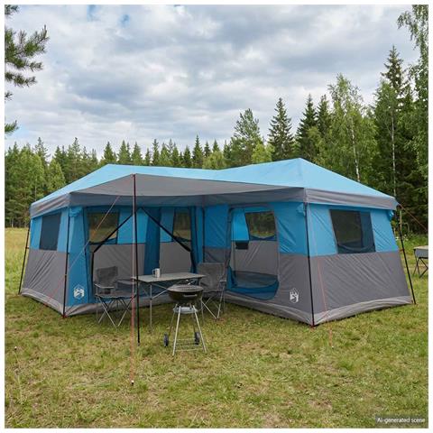 Tenda Familiare con Copertura Impermeabile 14 persona Blu - Foto 2