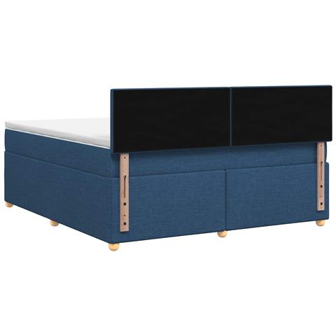 Letto box spring con materasso Blu 140 x 190 cm Tessuto - Foto 9