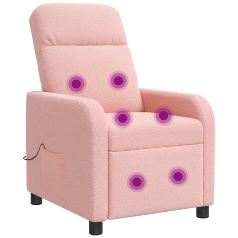 Poltrona Massaggiante Rosa Bouclé - Foto 1